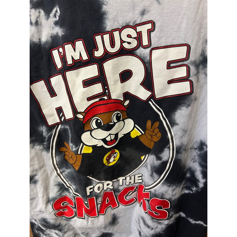 Buc-ees Im Just Here For The Snacks Tie Dye Graphic T-Shirt Mens Medium
